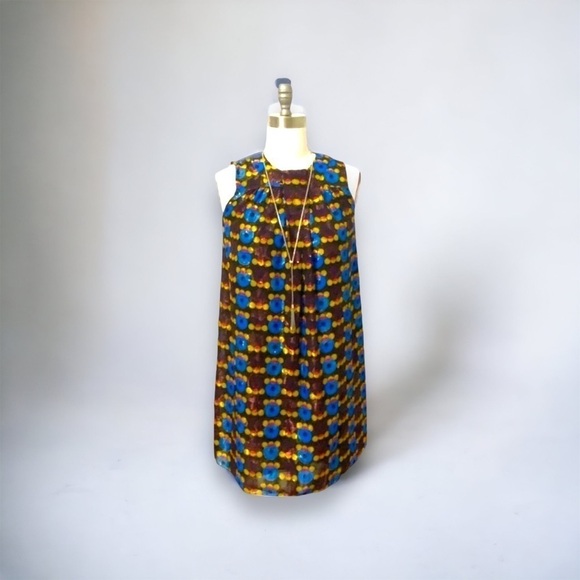 Anna Sui x Target 20th Anniversary Mod Metallic Sleeveless Party Shift Dress - Picture 3 of 15